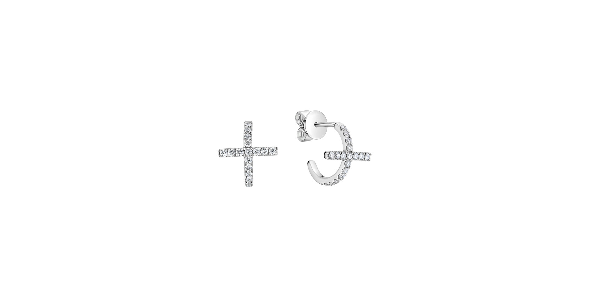 Náušnice s diamantmi Timeless Cross