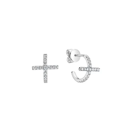Náušnice s diamantmi Timeless Cross