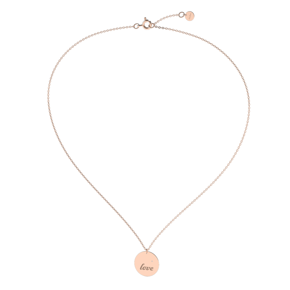 Náhrdelník s diamantom Love